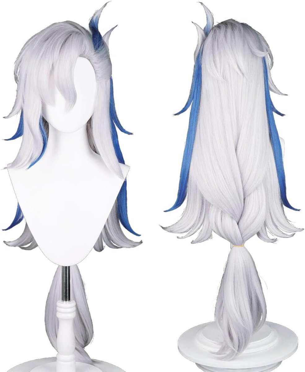 Cosplay Pruiken, Genshin Impact Wig voor Halloween, Kerstmis en feest (Neuvillette Cosplay)
