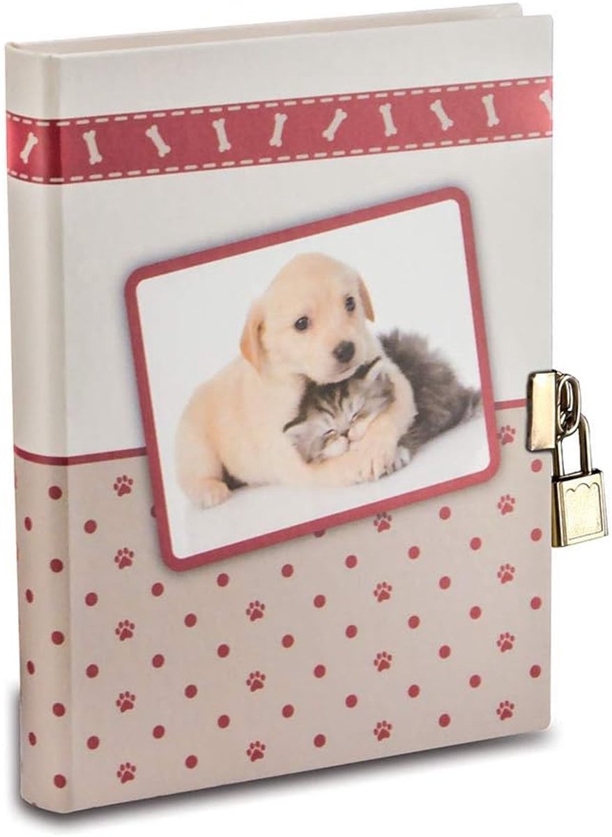 Geheim dagboek puppy's met metalen slot voor meisjes