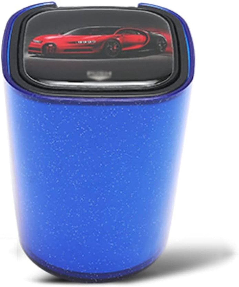 Asbak Auto Asbak Draagbare Afneembare Roestvrijstalen Draagbare Ash Dienblad met Deksel LED Blauw Licht Winddicht Auto Home Office Asbakken (Color : Red)