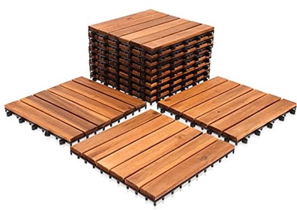 Elegante Houten Terrastegels voor Tuin en Balkon - 33-delige Set van 3 m²