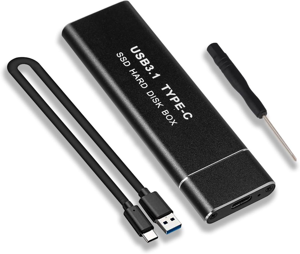 (niet NFGG), USB externe adapter USB3.1 Gen2 USB-C harde schijf behuizing voor M.2 PCIe NVME M-Key 2230/2242/2260/2280 SSD, met UASP - M2PV