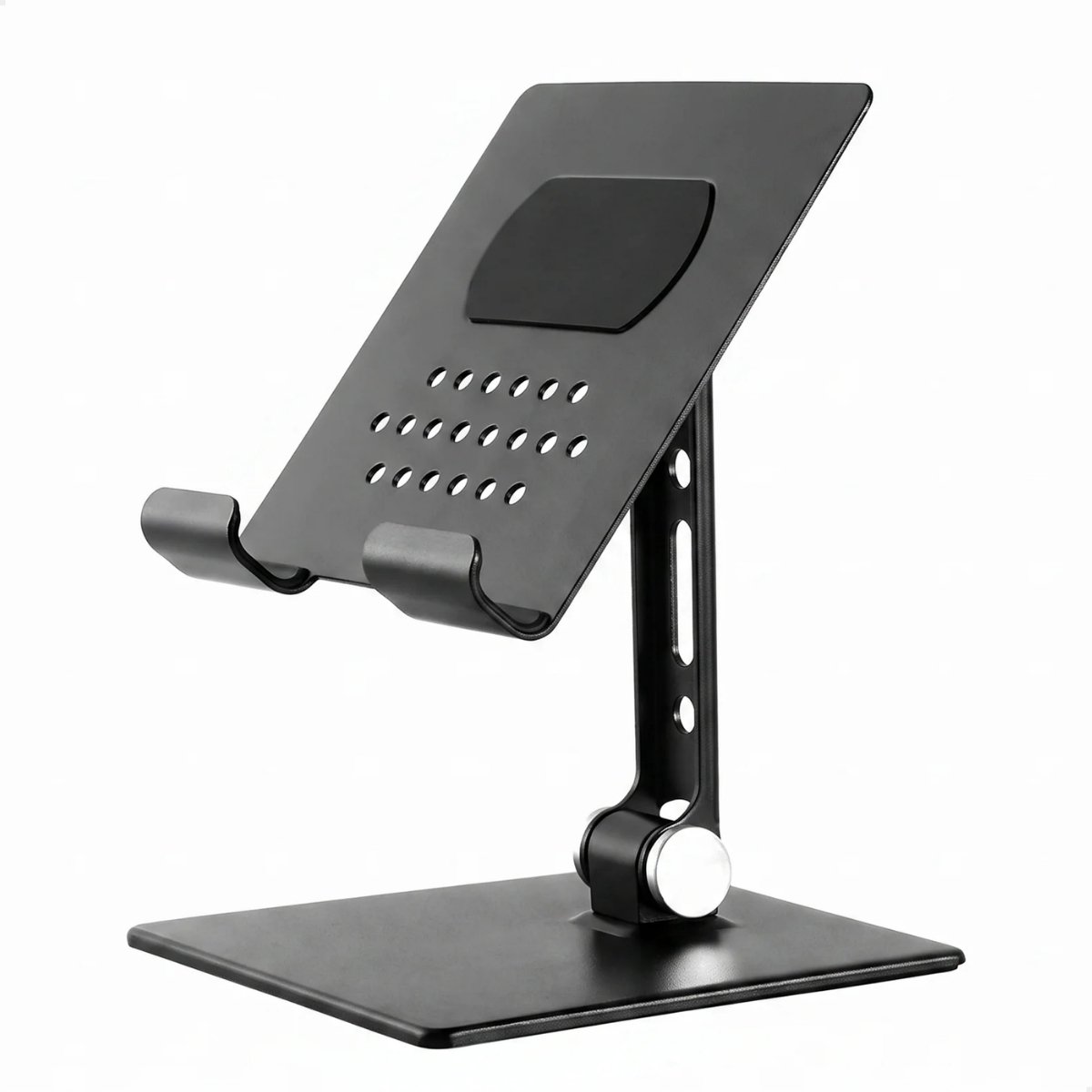 RENALUX Tablet Houder Statief voor Bureau of Tafel - Tablet Standaard - Opvouwbaar & Stevig - Inklapbaar - Geschikt van 4 tot 16 inch - Zwart