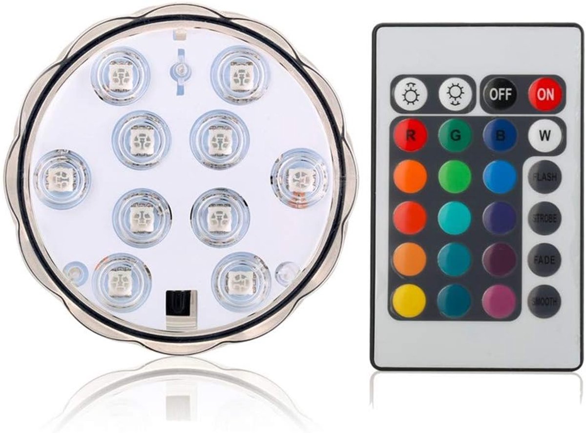 Multicolor afstandsbediening RGB LED-onderwaterverlichting, waterdicht, kleurverandering, LED Magic Light voor vaas Base, Bloemen, Aquarium, vijver, bruiloft (1stuk bloem)