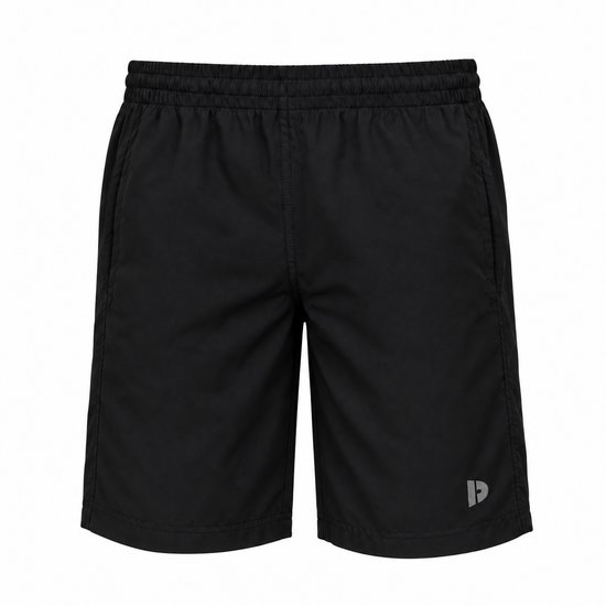 Zwarte microvezel sportbroek voor heren van Donnay met elastische tailleband en een subtiel logo op de linkerpijp.