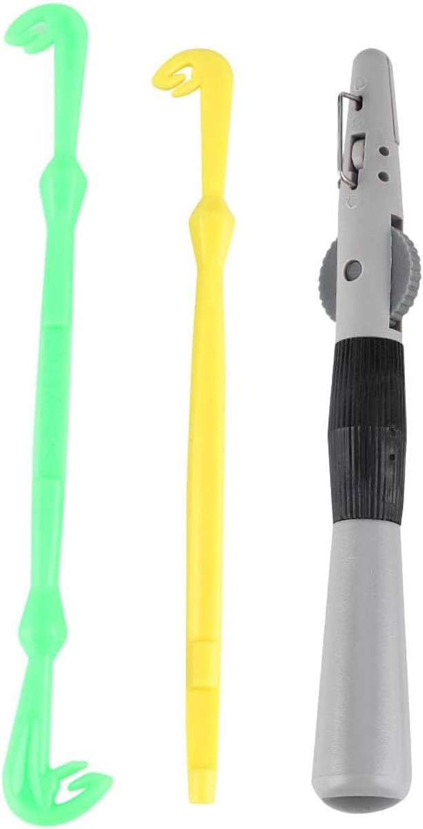 Koppelverkoop Knoop Tool, handmatig Vishaak Tier Lijn Koppelverkoop Tool Pen-haak Bindapparaat Enkele en Dubbele Haak Knoopapparaat Set