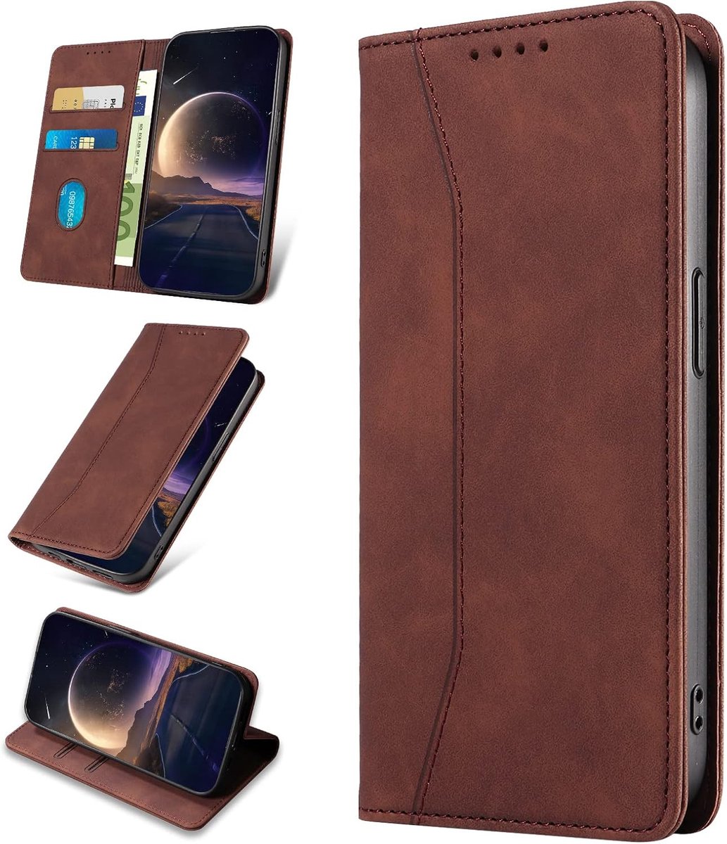 Hoesje voor Xiaomi Poco X3 Pro/Poco X3 / Poco X3 NFC, Hoogwaardige Kunstleren Bookcase Hoes met Pasjeshouder, Telefoonhoesjes Wallet Case voor Poco X3 Pro / X3 / X3 NFC (Koffie)