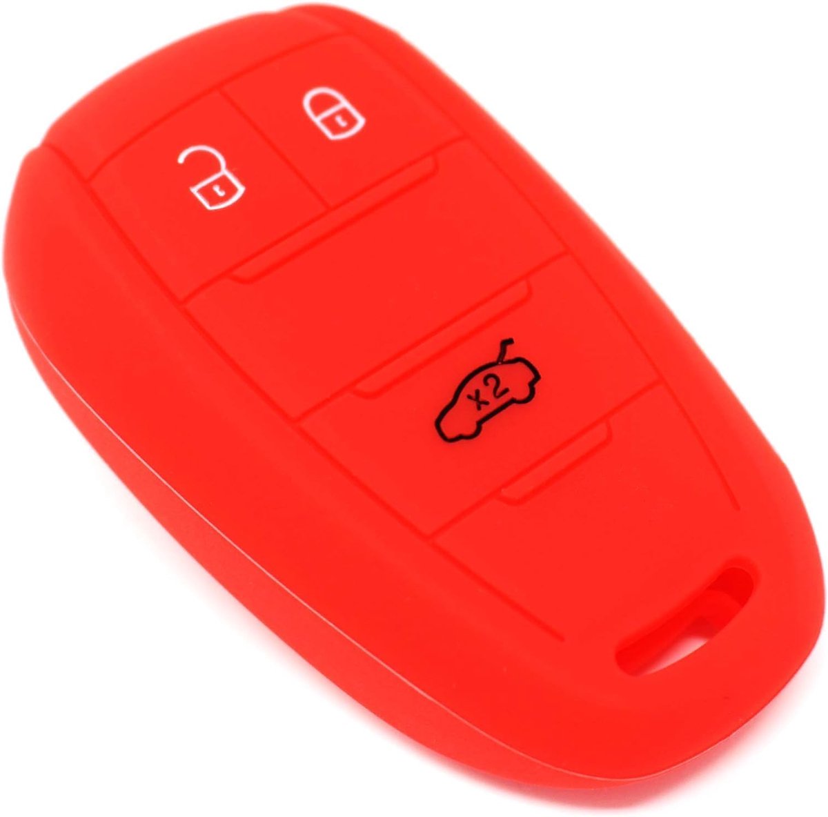 Siliconen hoes, afstandsbediening compatibel met Alfa Romeo, 3 knoppen, Giulia Giulietta, Stelvio, valbescherming, stoten en krassen (rood)