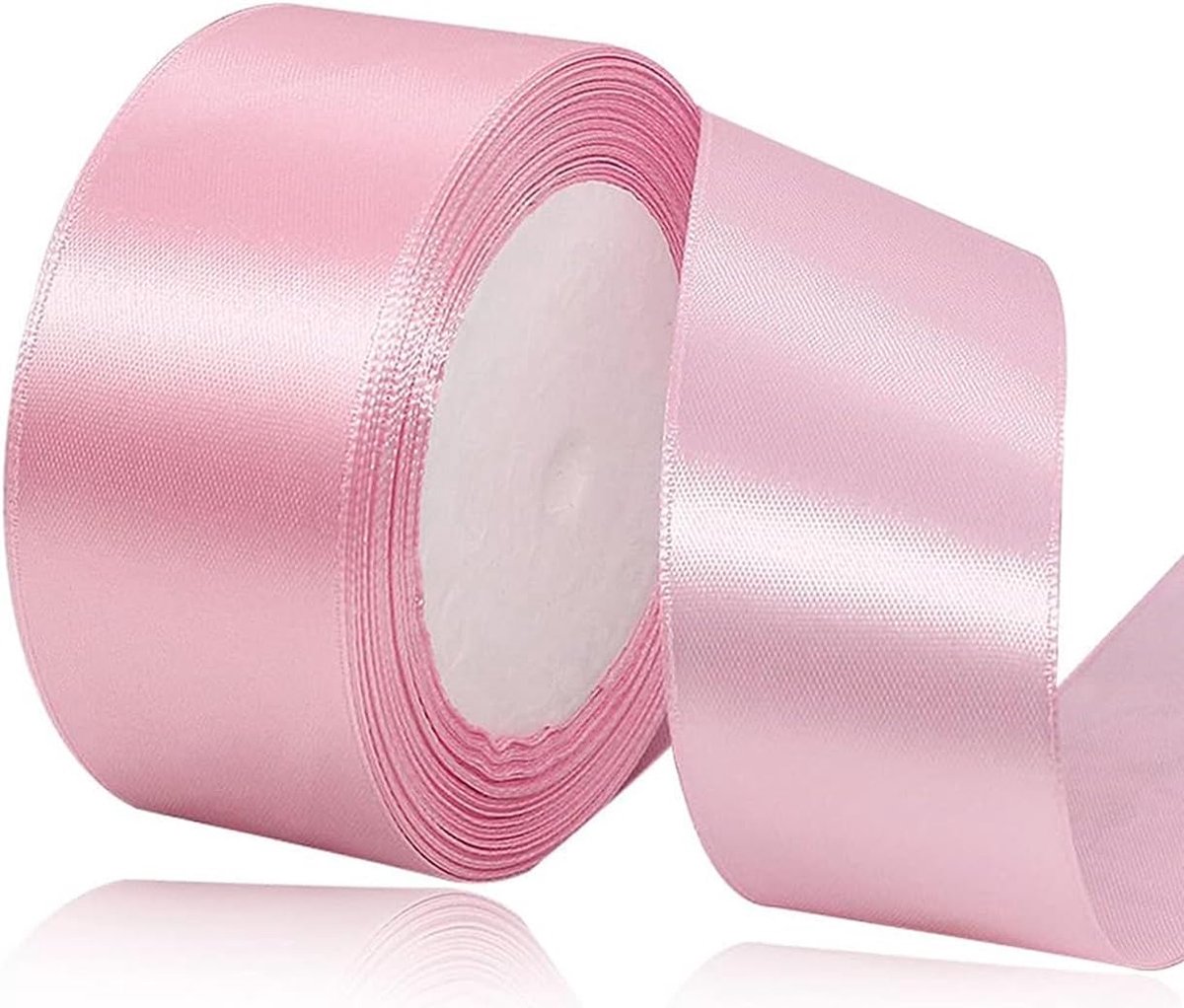 Lint, 40 mm, 22 meter, roze, stoffen linten voor inpakken, knutselen, haarlinten, naaien, kransen, taarten, bruiloftsfeest en kerstdecoratie
