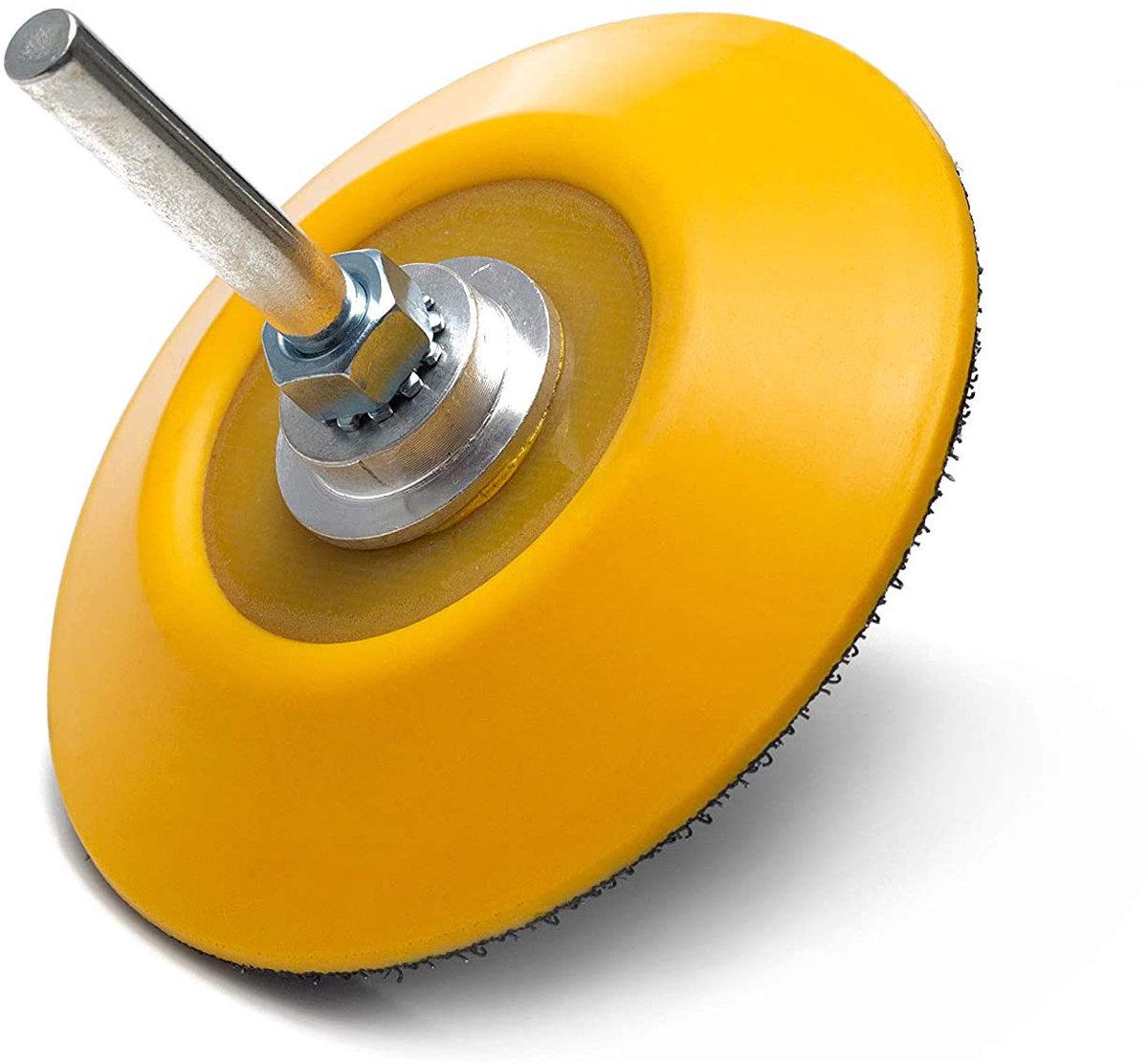 Polish 12004 Klittenband- en lusonderlegger, spindeloplegger voor boormachine, schroefdraad M6 met universele boorbevestiging, diameter: 75 mm