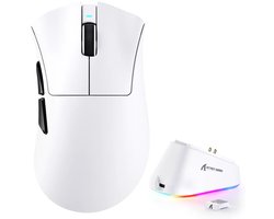 Attack Shark V3 Pro Draadloze Gaming Muis, 62g, Magnetisch Oplaadstation - Wit