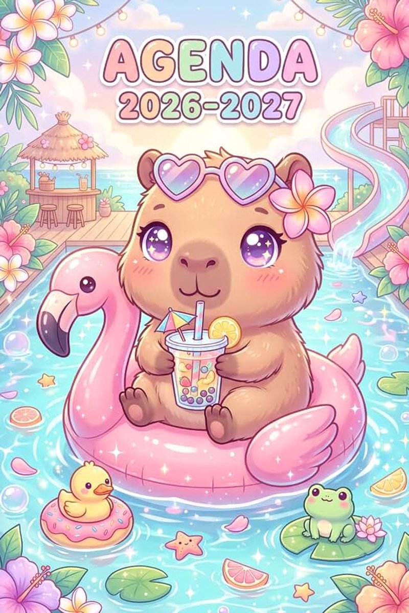 Scolaire 2026 2027: Capybara Kawaii & Animaux Manga Animé Mignon | Journalier Pratique Beaucoup d'espace pour noter de Septembre à Juillet pour ... Primaire, Collège, Lycé, CP, CE1, CM