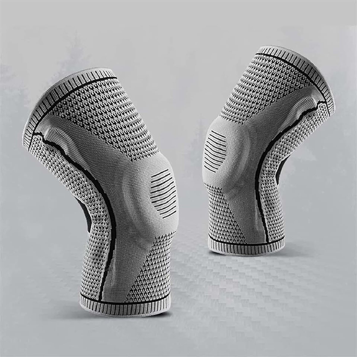 Kniebrace, knie-ondersteuning voor mannen vrouwen, ademend antislip knie brace compressiekouw, ideaal voor artritis, acl, meniscus scheur, knie pijn verlichting,zwart,M