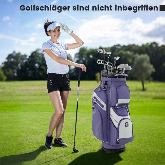 COSTWAY Golftas, lichte golftas met onderverdeling en draagriem, draagbare golftas met regenhoes en 11 vakken, waterafstotend, voor heren en dames van Costway — afbeelding 5