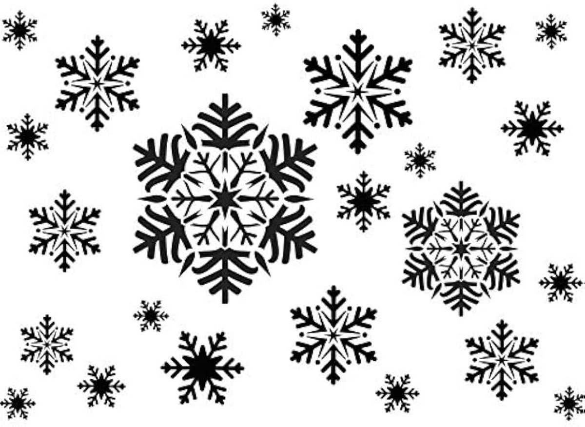Mit Herz Laser-kunststof sjablonen, DIN A4, Kerstmis en winter, ideaal voor wandvormgeving, textiel, papier, raamafbeeldingen zelf vormgeven (ijskristallen)