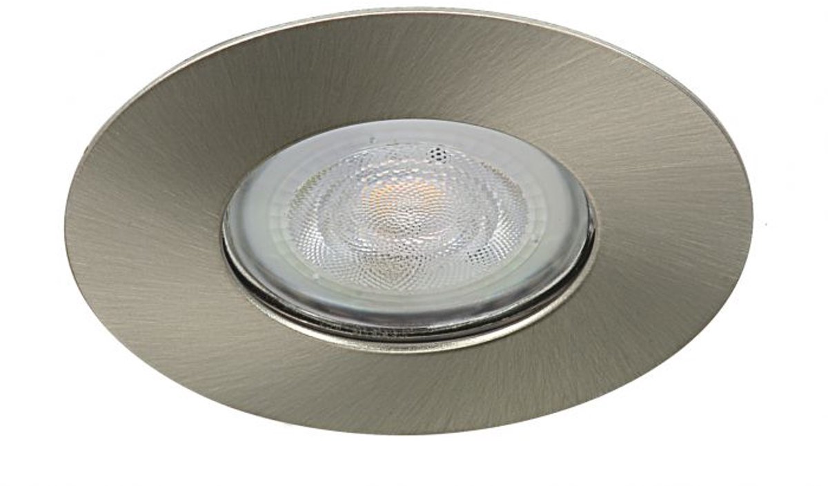 Ondiepe LED inbouwspot Ise rond IP65 nikkel - natuurlijk wit - dimbaar