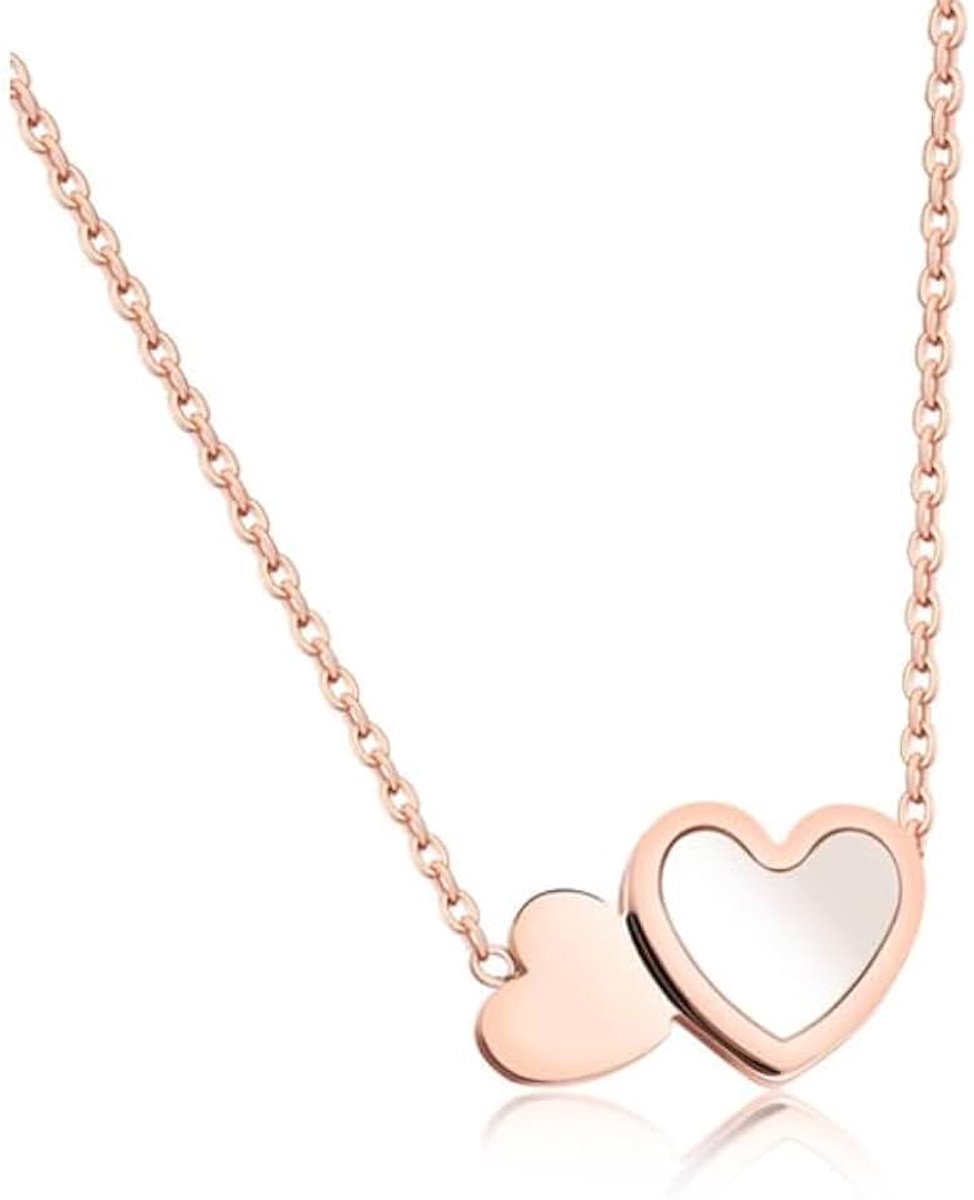 Cilla Jewels ketting Double Heart Rosegoud
