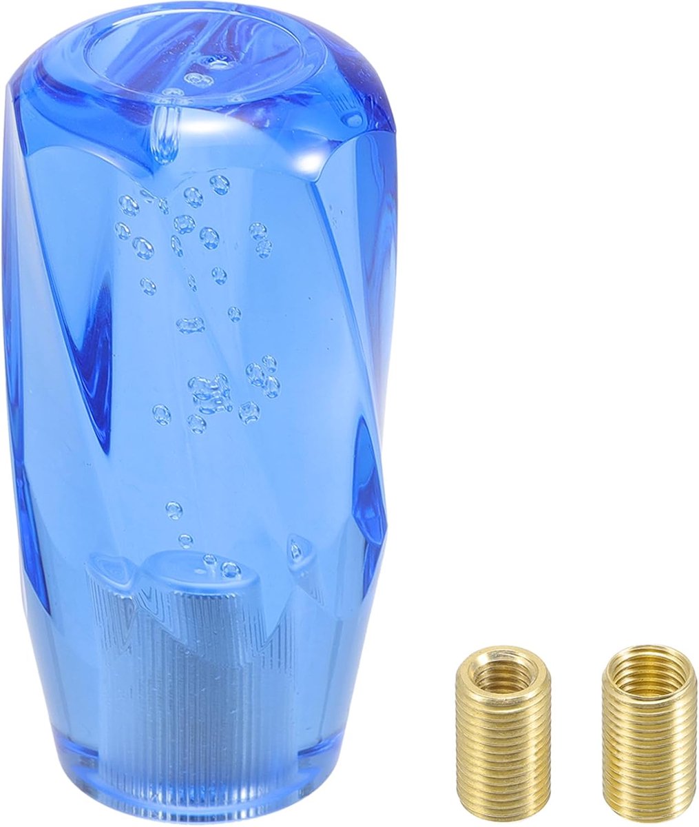 ABSOPRO Universele Versnellingspook 10cm Stang Schakelpook Met 2 Adapters Voor Automatische En Handmatige Voertuigen Acryl Blauw