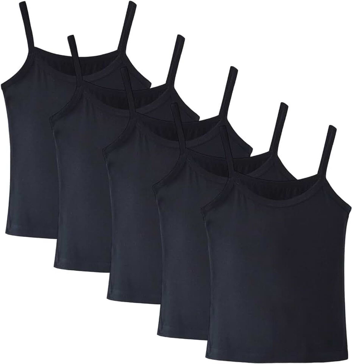 Set van 5 cami-vesten voor meisjes, zachte, mouwloze kinderonderhemden, eenkleurige tanktops voor peuters, racerback-balt, danskleding