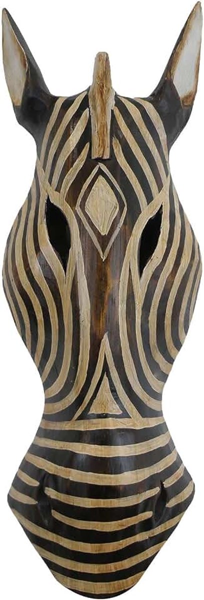 Masker zebra, houten masker van Bali, wandmasker, naar keuze in 30 cm, 50 cm, of 100 cm (30 cm)