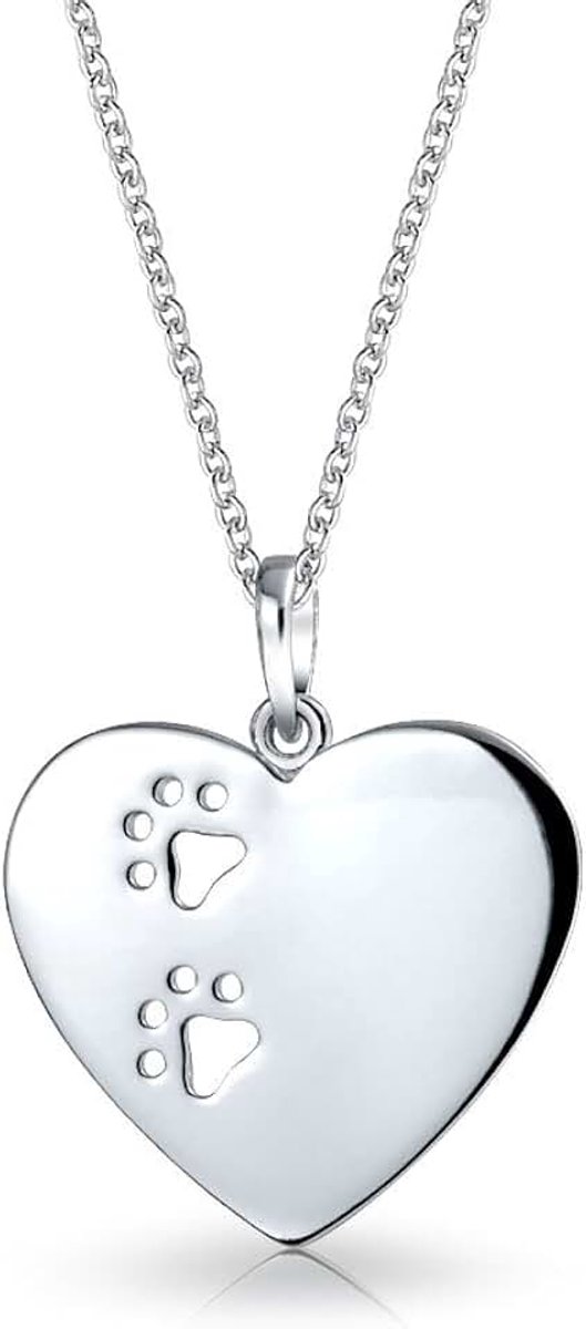 Bff dier huisdier hond kat puppy kitten hart hond bot charme pootafdrukken hondenpoot hanger halsketting voor vrouwen roségoud verguld .925 sterling zilver aanpasbaar