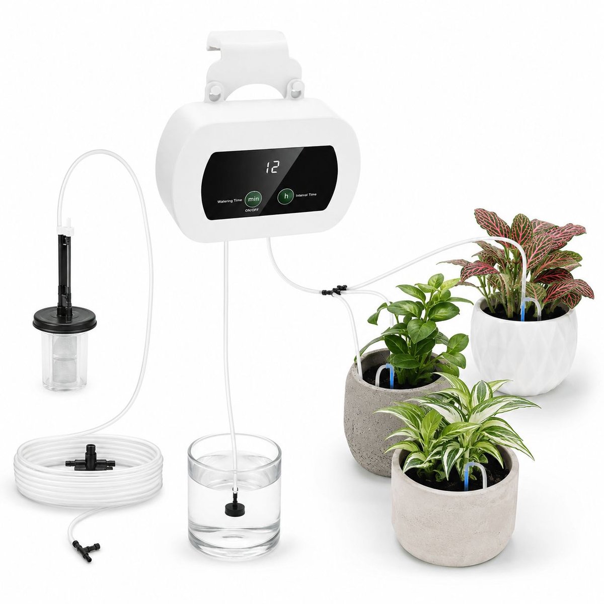 VHV - Waterdruppelaar - Waterdruppelaar voor planten - Waterdruppelaars - Druppelsysteem - Automatische irrigatieset - Oplaadbaar - Automatische Druppelsysteem - 300 standen - Voor 10 kamerplanten