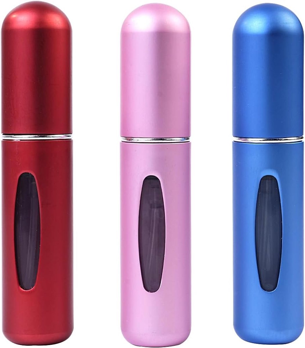 5 ml parfumflesje met bodemvulling, zelfpompende spuitfles, mini-reisparfumfles van glas, aluminium verstuiver, parfumsubflesje, draagbaar en modieus
