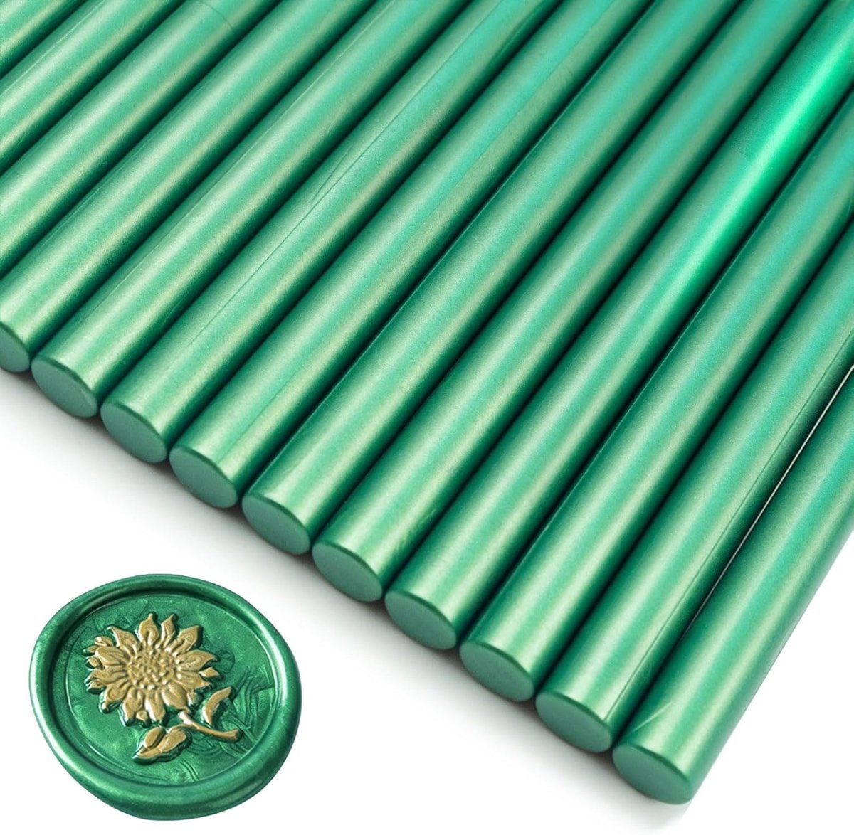 26-delige Mini sealing wax stick 7mm voor Lijmpistolen – Stijlvol Verzegelen voor Trouwuitnodigingen, Wenskaarten, Wijflessen & DIY Projecten (Dennengroen）