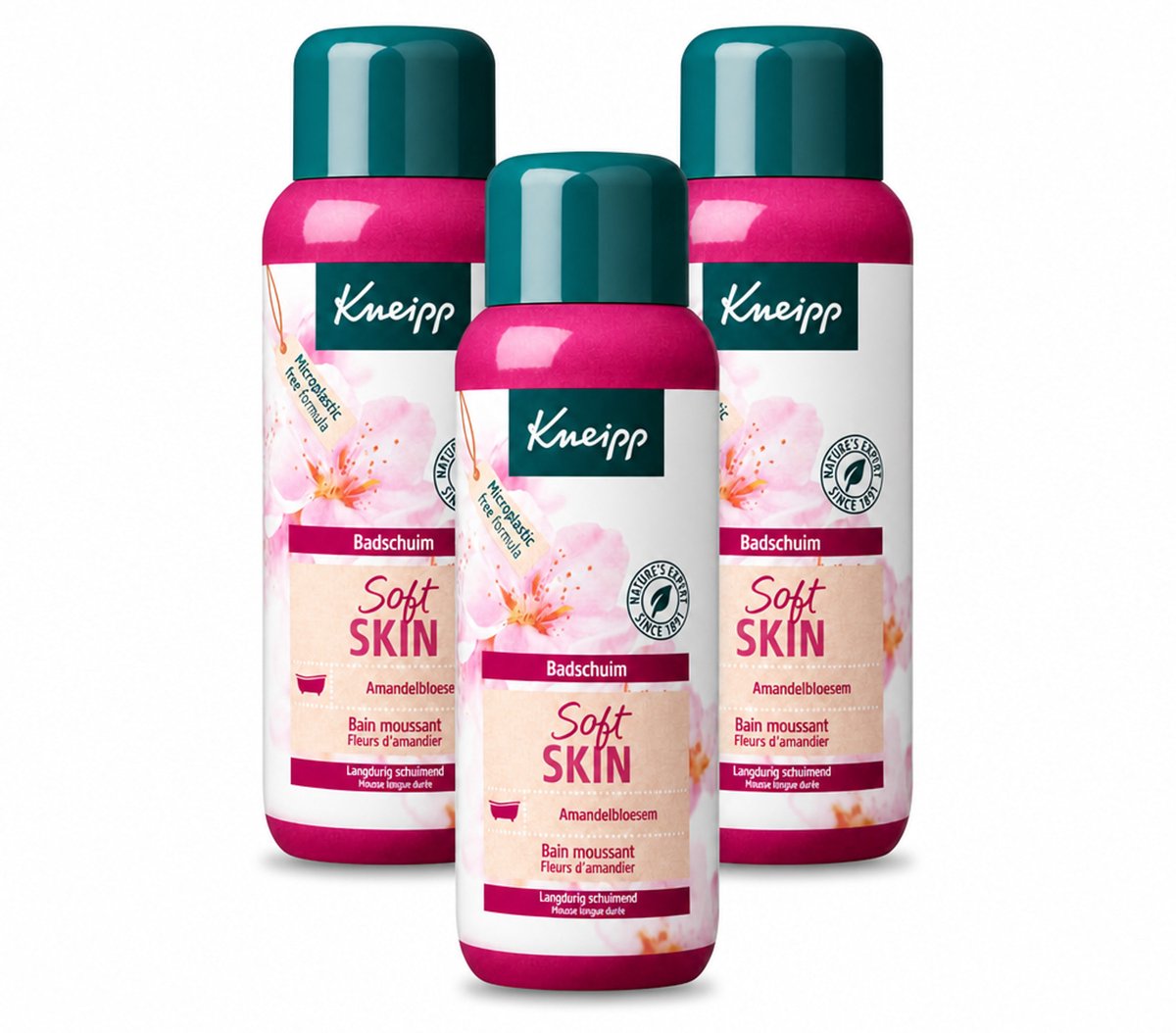 3 x Kneipp - Badschuim - Amandelbloesem - Voor droge en gevoelige huid - 400 ml - Voordeelverpakking - 3 stuks
