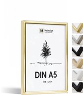 Heimlich Fotolijst A5 (14,8x21 cm) - Metaal Goud - Staand en Wandhangend - Onbreekbaar Kunststof Glas