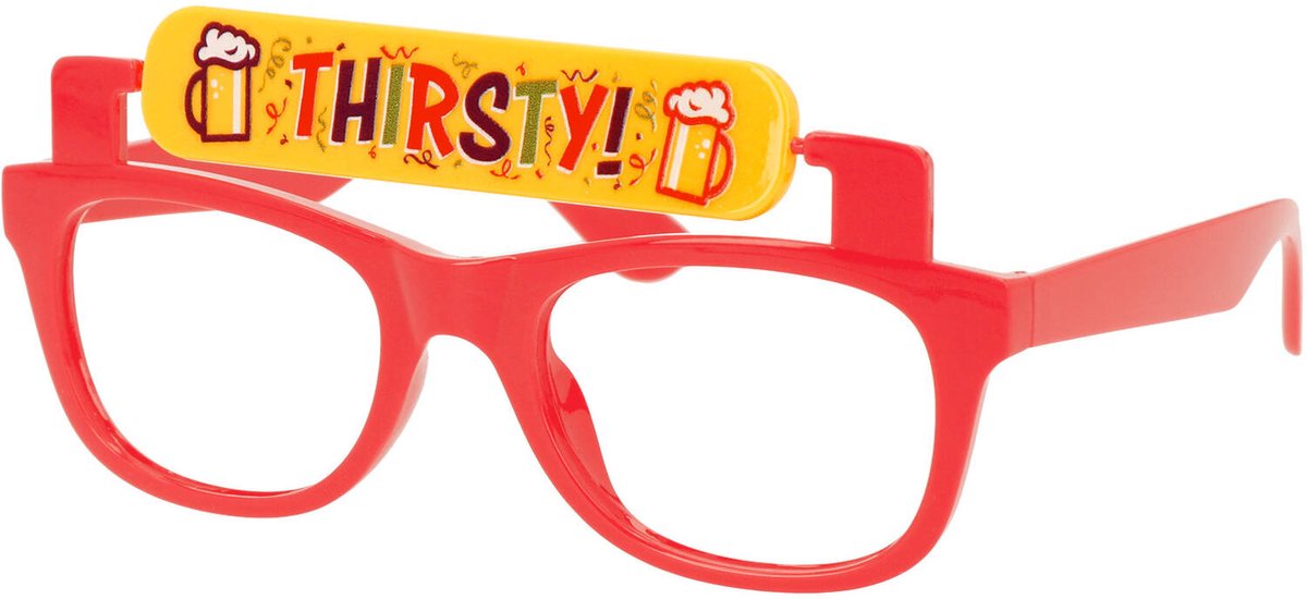 Partybril met Draaisysteem - Cheers en Thirsty - Volwassenen