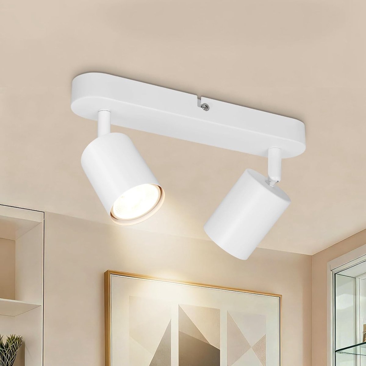 Moderne LED Plafondlamp met 2 Draaibare Spots voor Keuken, Woonkamer en Slaapkamer - Wit en Energiezuinig