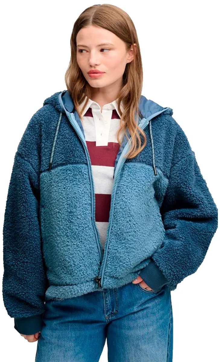 Superdry Superzachte Hoodie met rits relaxed pasvorm Dames Hoodies Denim