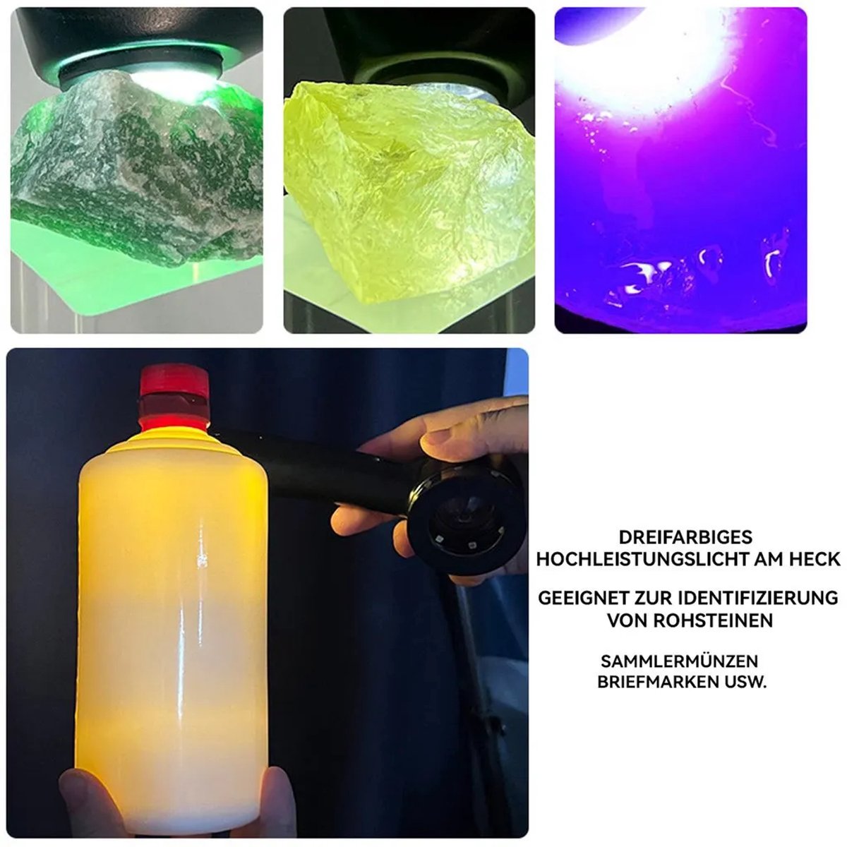 Handloep Geschikt voor 60x vergroting, witte LED-lamp + UV-lamp, instelbare focus Geschikt voor schaalverdeling, Geschikt voor het identificeren van sieraden en munten.