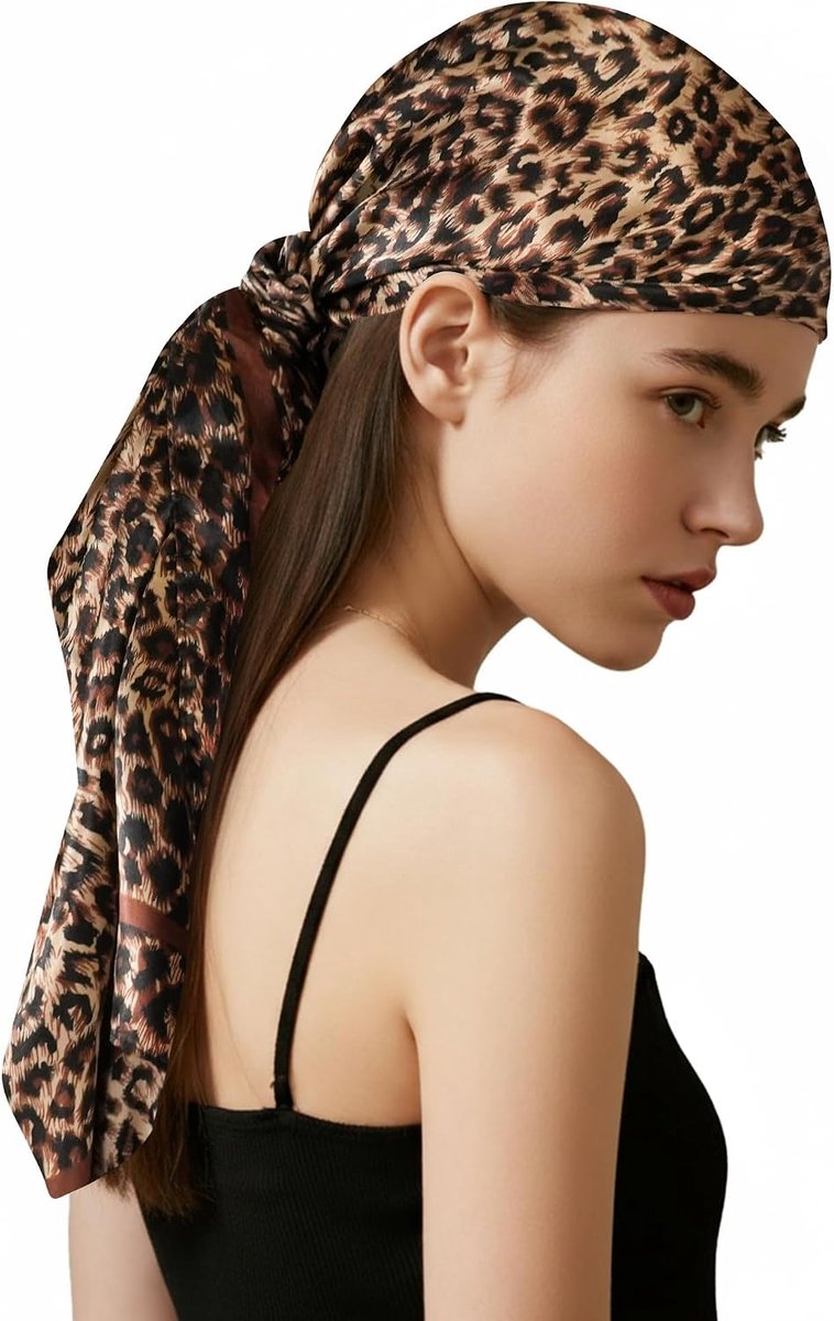 Zijdeachtige Satijnen Hoofddoek 90Cm Vierkante Bandanas Voor Vrouwen Mode Haaraccessoires Met Gift-Ready Verpakking & Wenskaart