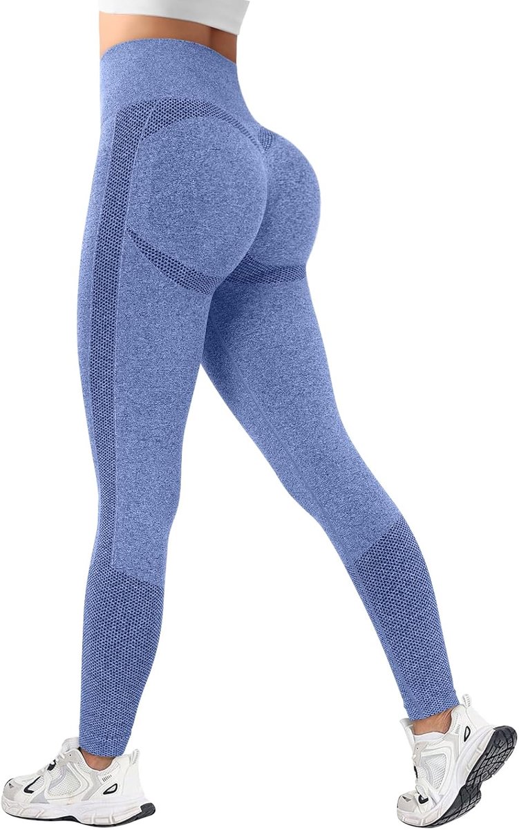 Sportlegging voor dames, hoge taille, sportlegging voor dames, push-up, naadloos, 3D, anti-cellulitis, elastisch, voor sportschool, yoga, training