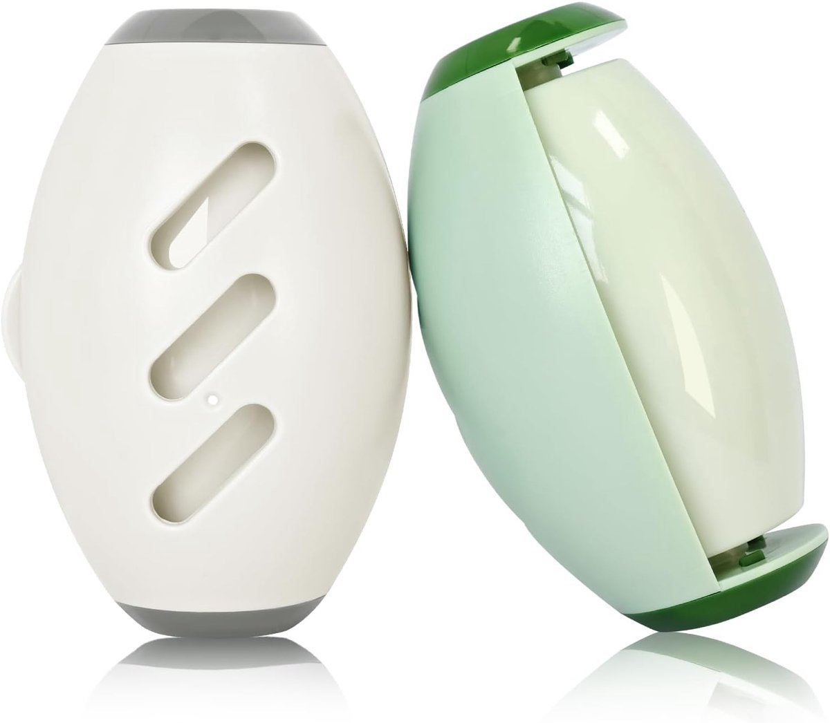 2 Pakket Draagbare Mini Hair Remover - Wasbaar Hergebruik - Reis Maat - Klem Haarreiniger - Wit Groen - 10,1 * 6,5 cm