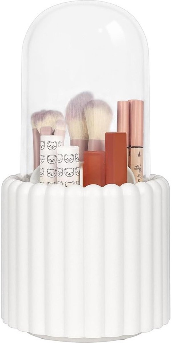 Tijdloos Roterende Make-up Organizer Met Beschermend Deksel voor Cosmetics