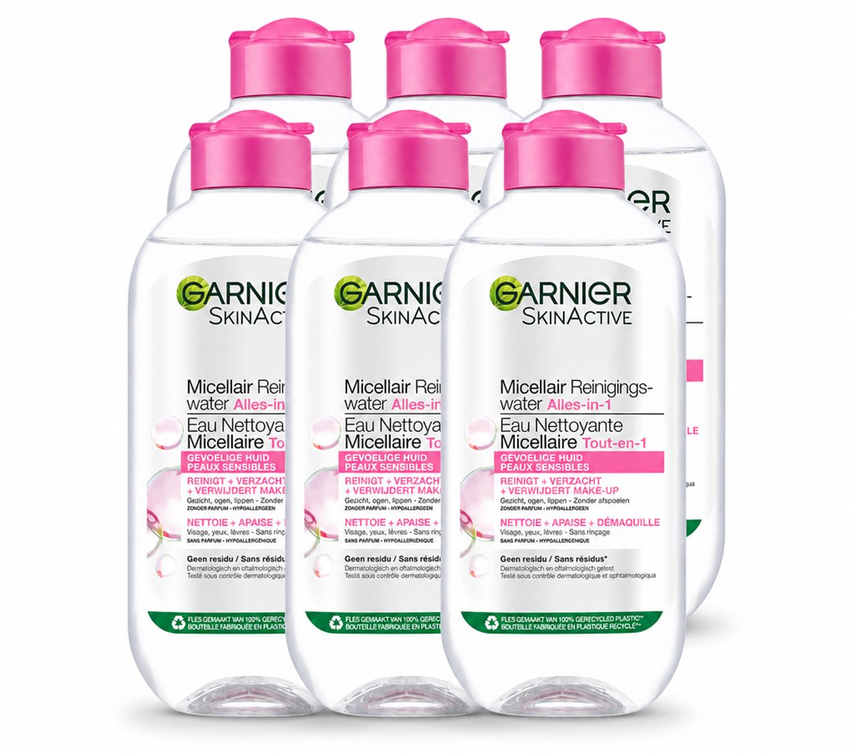 6 x Garnier - SkinActive - Micellair Water - Gevoelige Huid - Gezichtsreiniger - 200 ml - Voordeelverpakking - 6 stuks
