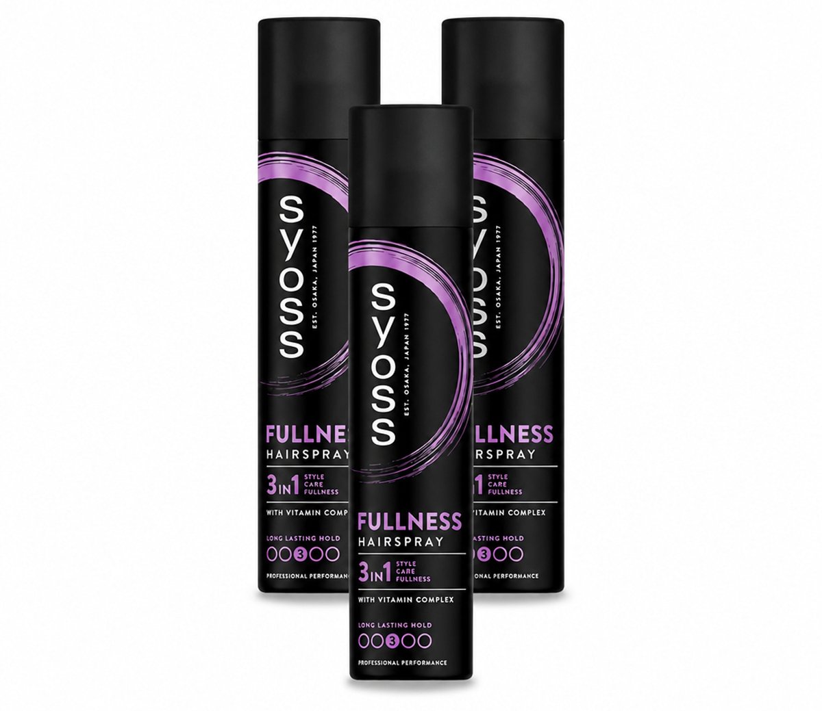 3 x Syoss - Fullness - Haarspray - Volumineus Zonder Gewicht - 300 ml - Voordeelverpakking - 3 stuks