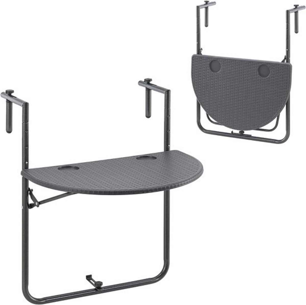 Inklapbare Balkontafel Donkergrijs 83,5x60x64 cm voor Balkon