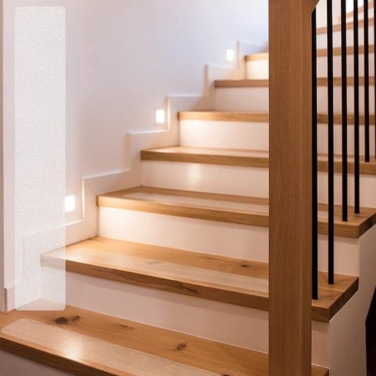 Pak van 17 (60 x 10 cm) antislipstrips voor trappen - trapcomponentenmatten - transparante en zelfklevende antislipstrips - waterdichte antisliptrap aan de binnenkant