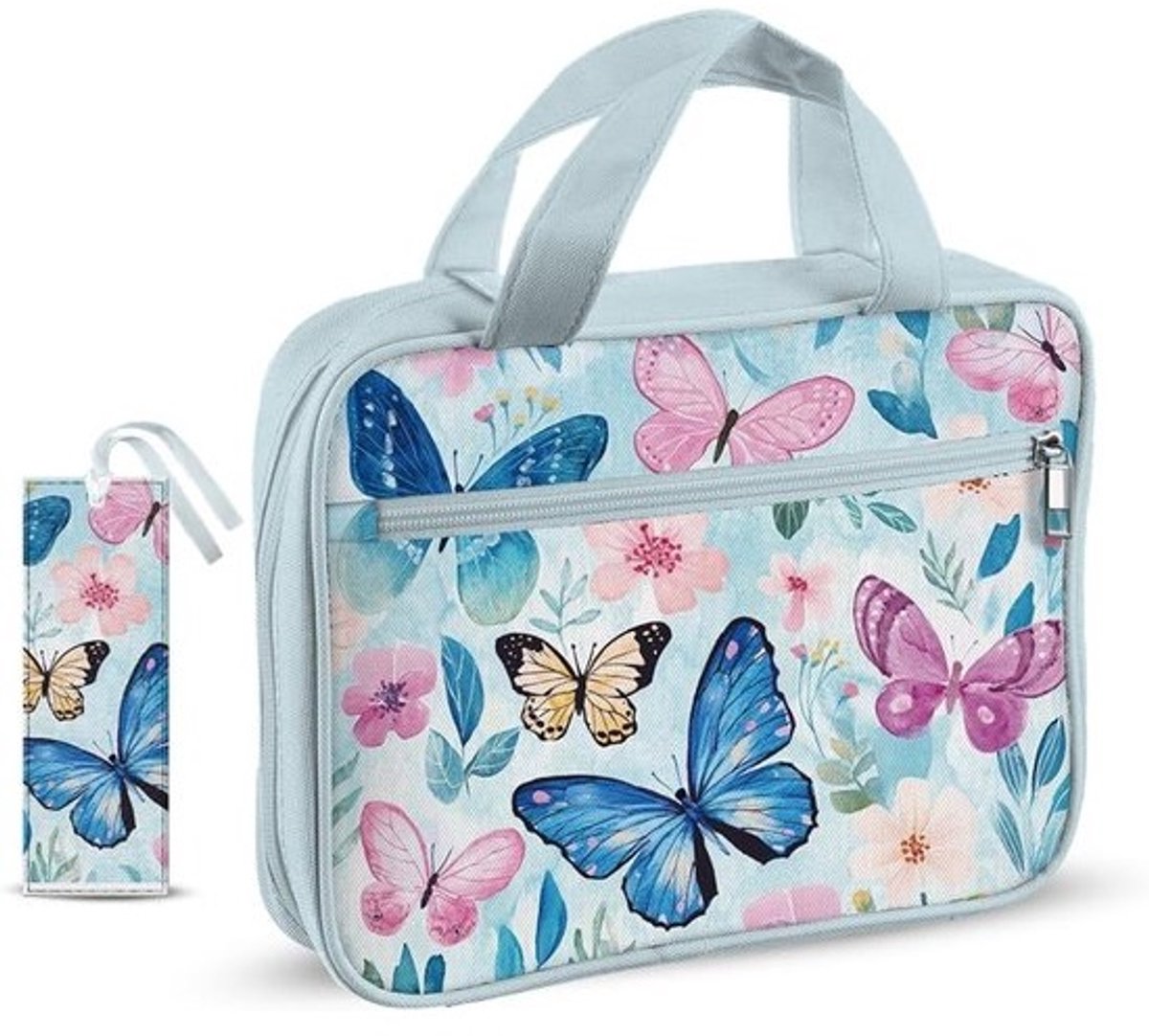 Grote Bijbelhoes met Handvatten 27x20cm - Beschermende Tas voor Bijbels met Vakjes en Boekenleggers voor Vrouwen en Mannen, Ideaal voor Bijbelnotities en Draagaccessoires