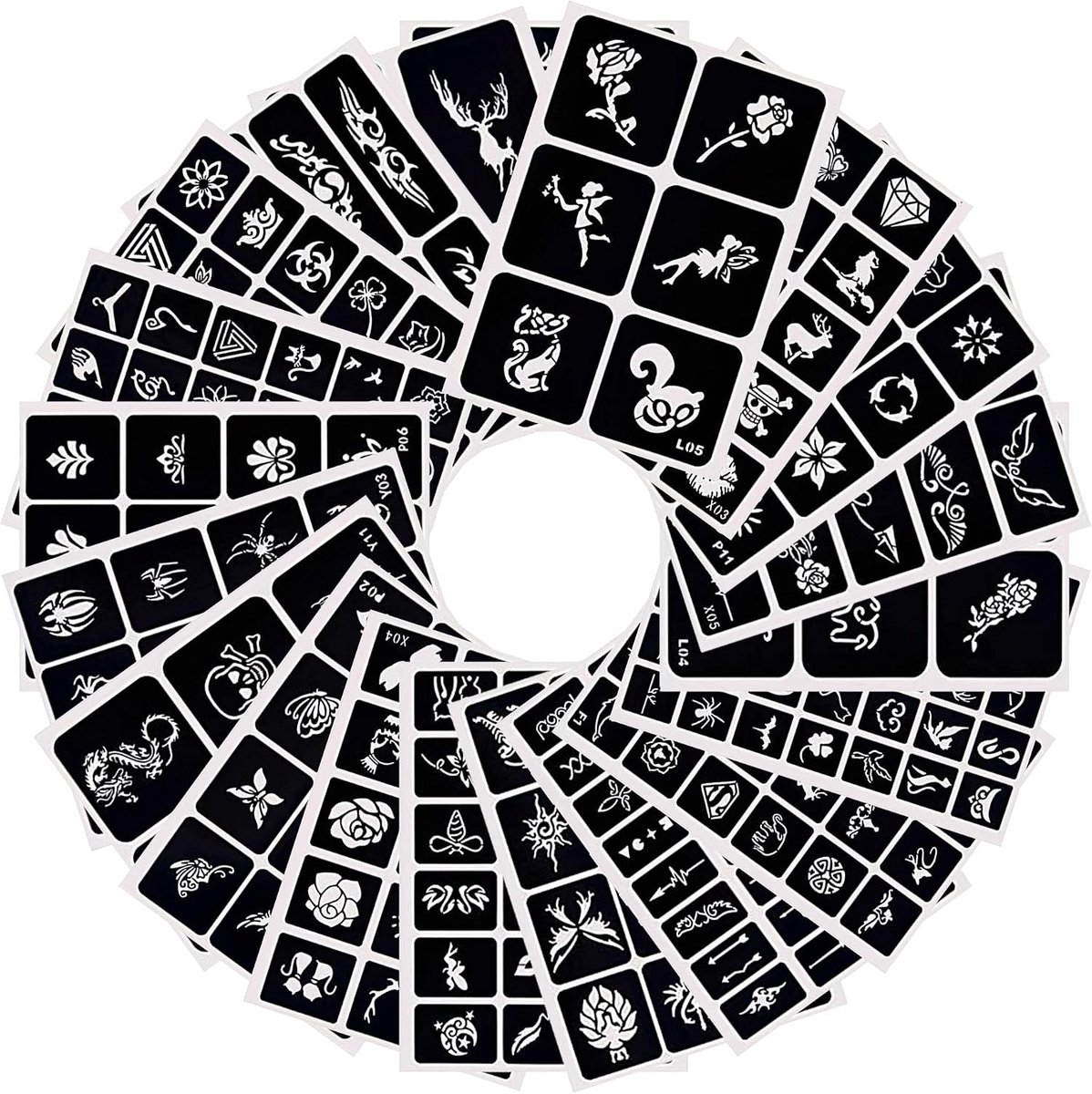 Tijdelijke Tattoo Stencils Verwijderbare Tattoo Stickers Schmink Stencils Body Art Stencil Pack Perfect voor Glitter Tattoos/Face Paint/Body Art/Tijdelijke Tattoo Ink
