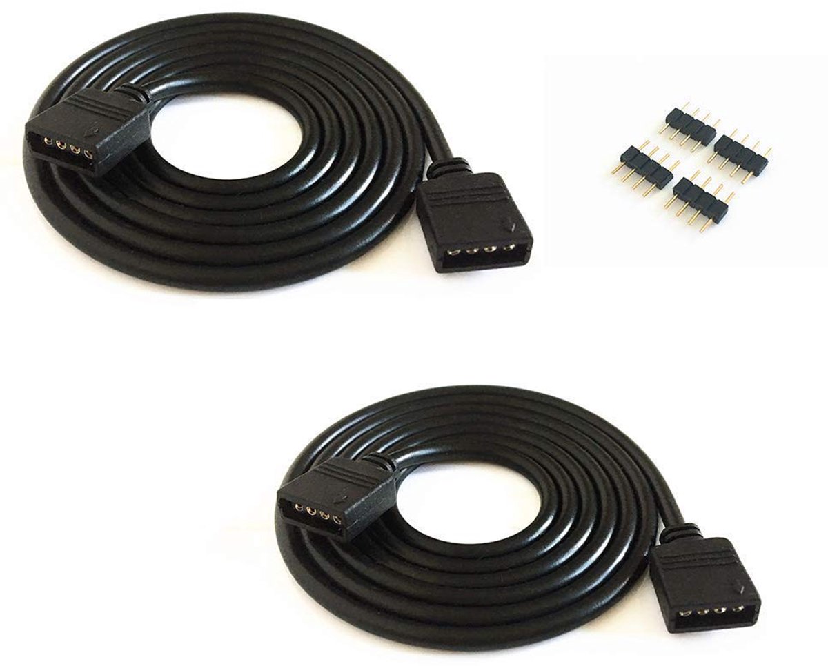 2 stuks / verpakking 3 m / 9,84 ft LED RGB-strip 4 pin, LED strip connector verlenging aansluiting verdeler kabel voor 4-polige RGB 5050 3528 2835 LED strip licht