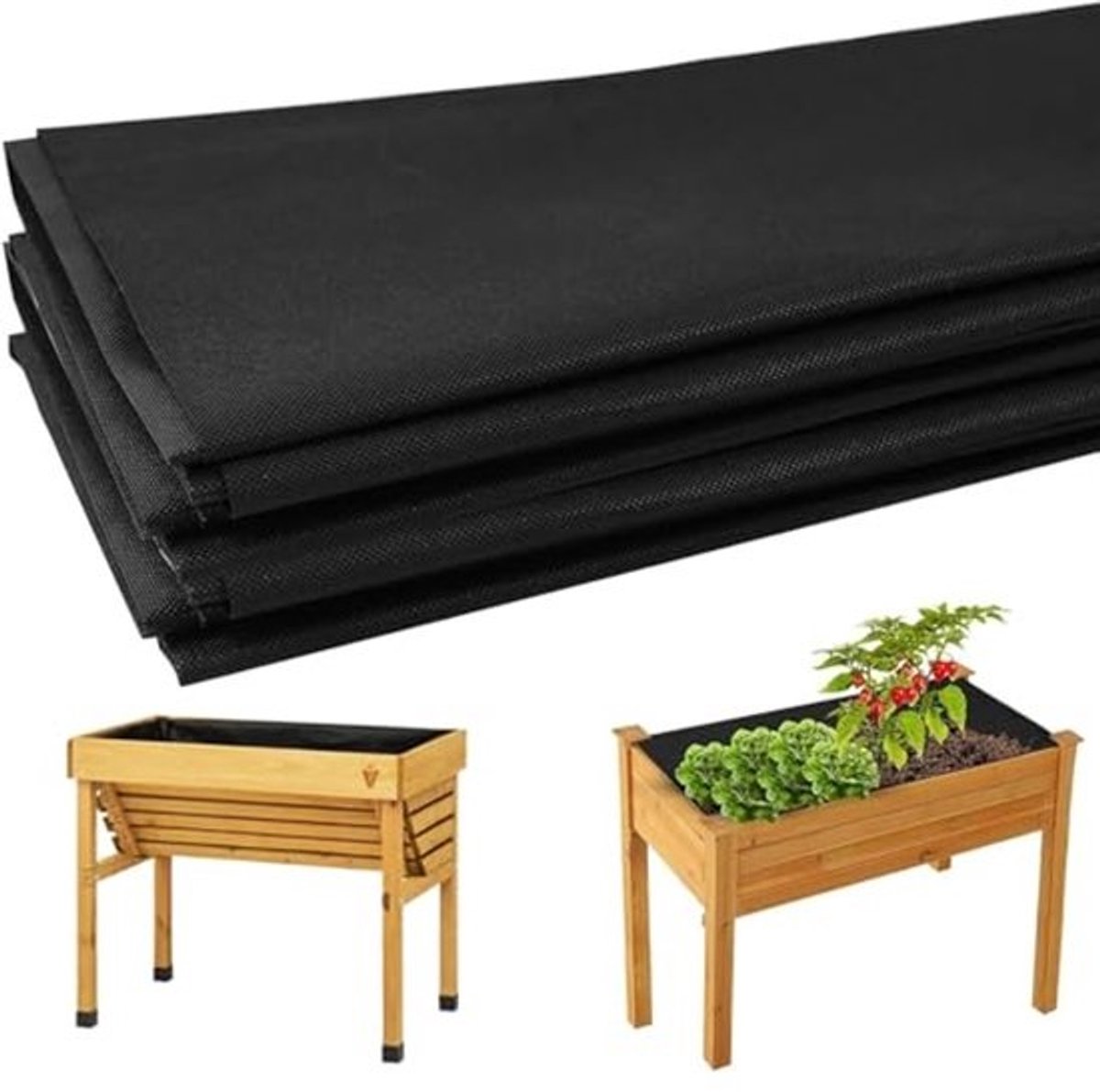 Verhoogd Tuinbed Stoffen Liner voor Planten en Kruiden - Heavy Duty Niet-Geweven Tuinbed Vervangende Hoes