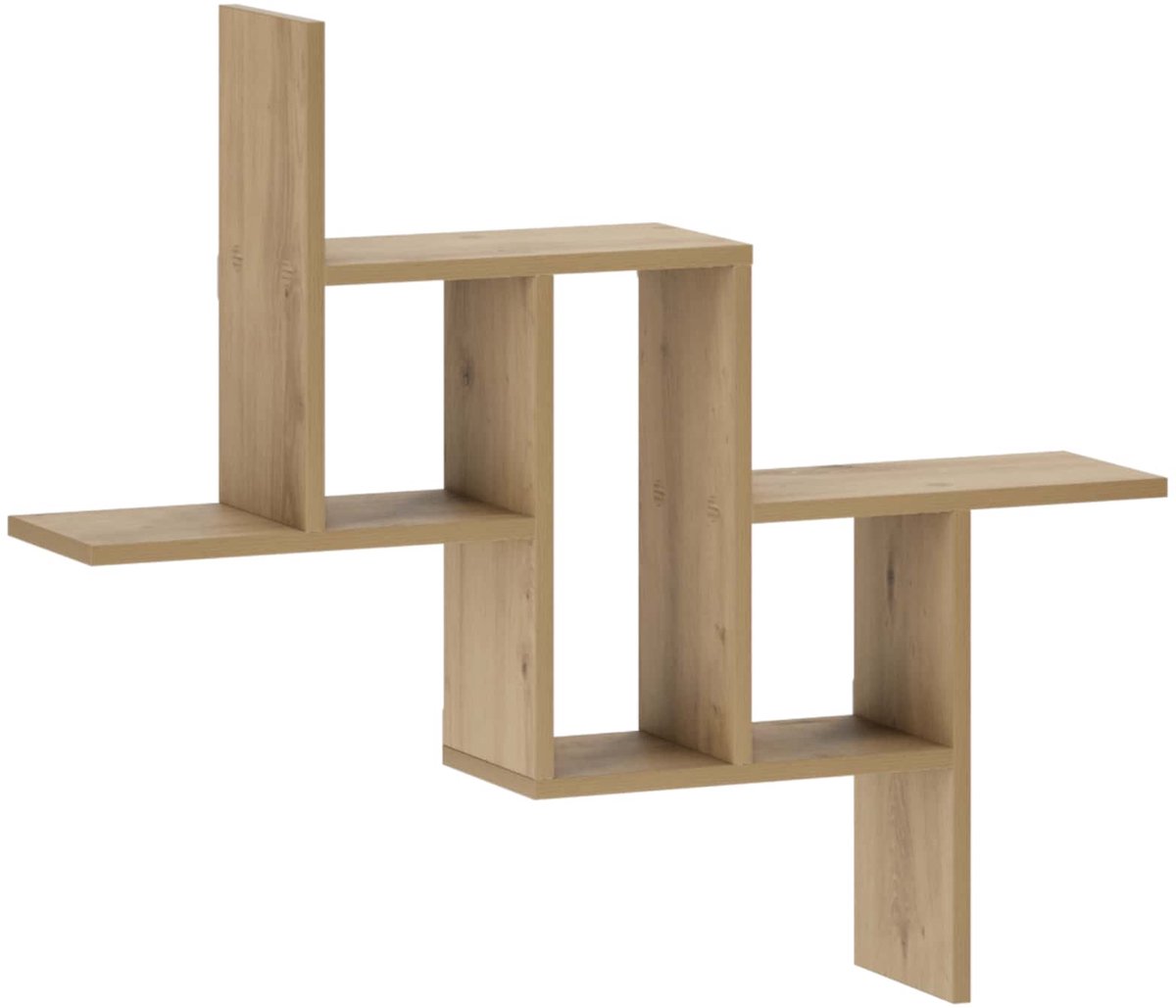 vidaXL Wandplank - Artisanaal - eiken - 87 - x - 17 - x - 75 - cm - Bewerkt - hout Artisanaal eiken