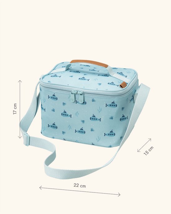 Fresk Koeltas Kind - 6.2 L - Lunchtas Jongen - Thermische Lunch Koeltas voor school - Met Bestekvak - Waterafstotend - Lichtblauw - Submarine van Merkloos — afbeelding 4