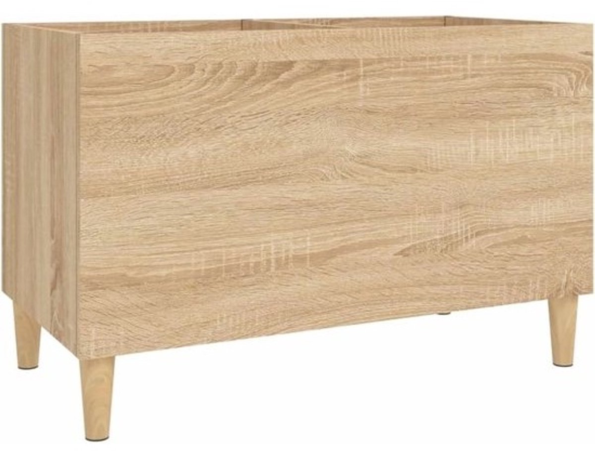 Houten Platenkast - 74,5x38x48 cm - Opbergruimte voor Vinyl en Platenspeler