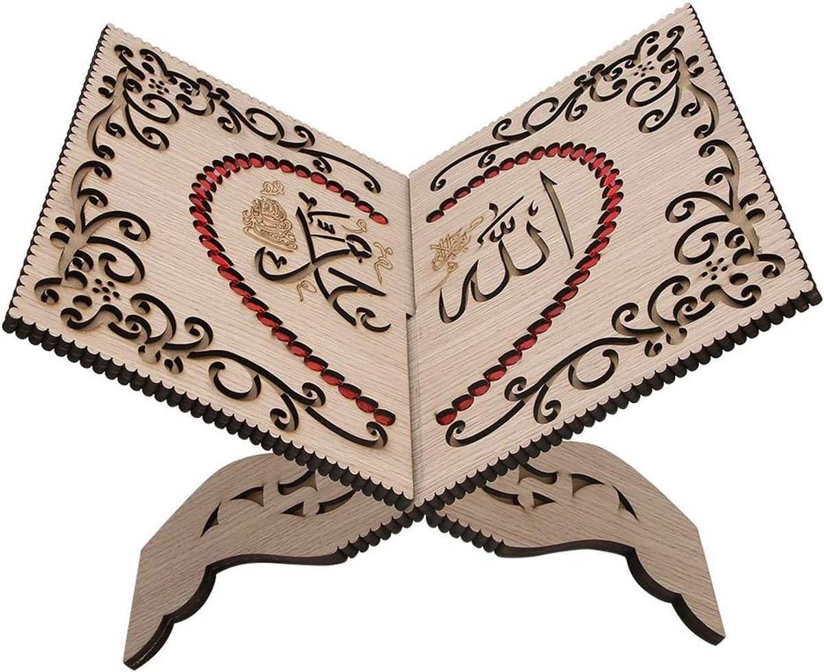 Houder Koran Koran Schrift Stand Afneembare Houders Boek Rack Woondecoratie Leerboek Tijdschrift Stand (Rode Strassen)
