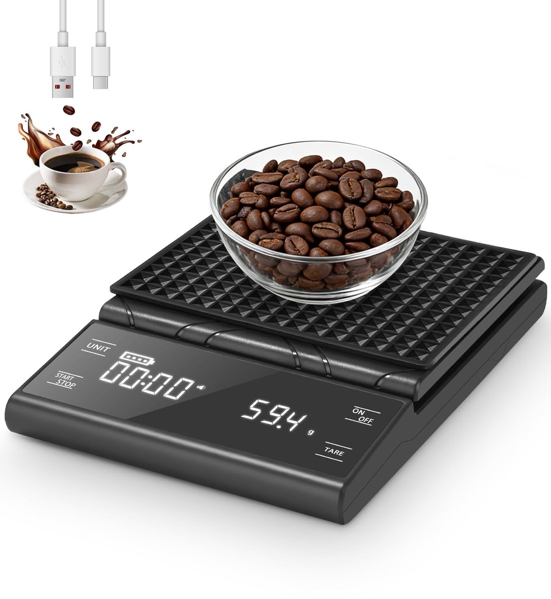 Keukenweegschaal - Tot 5 kg - Siliconen - Digitaal - Antislip